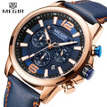 MEGIR 2156 New Causal Sport Chronograph Men's Reloj Stainless Steel Band Wristwatch Big Dial Quartz Wholesale Outdoor Watches