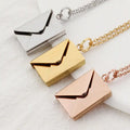Couple Jewelry Valentine Day Gifts Open Gold Plated Locket Pendant Stainless Steel Slots Necklace Home Envelopes