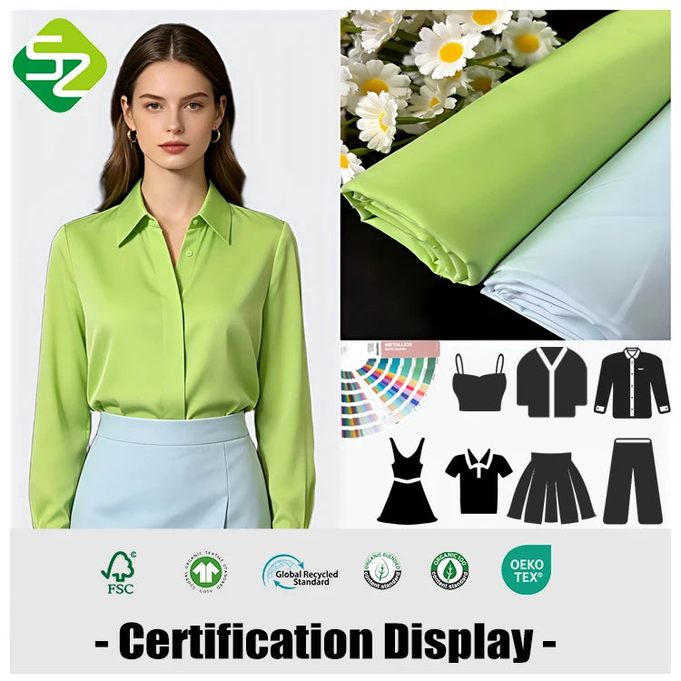Chinese Suppliers Offer 100% Organic Recycled Cotton Woven Shirt and Skirt Fabrics in Custom Colors