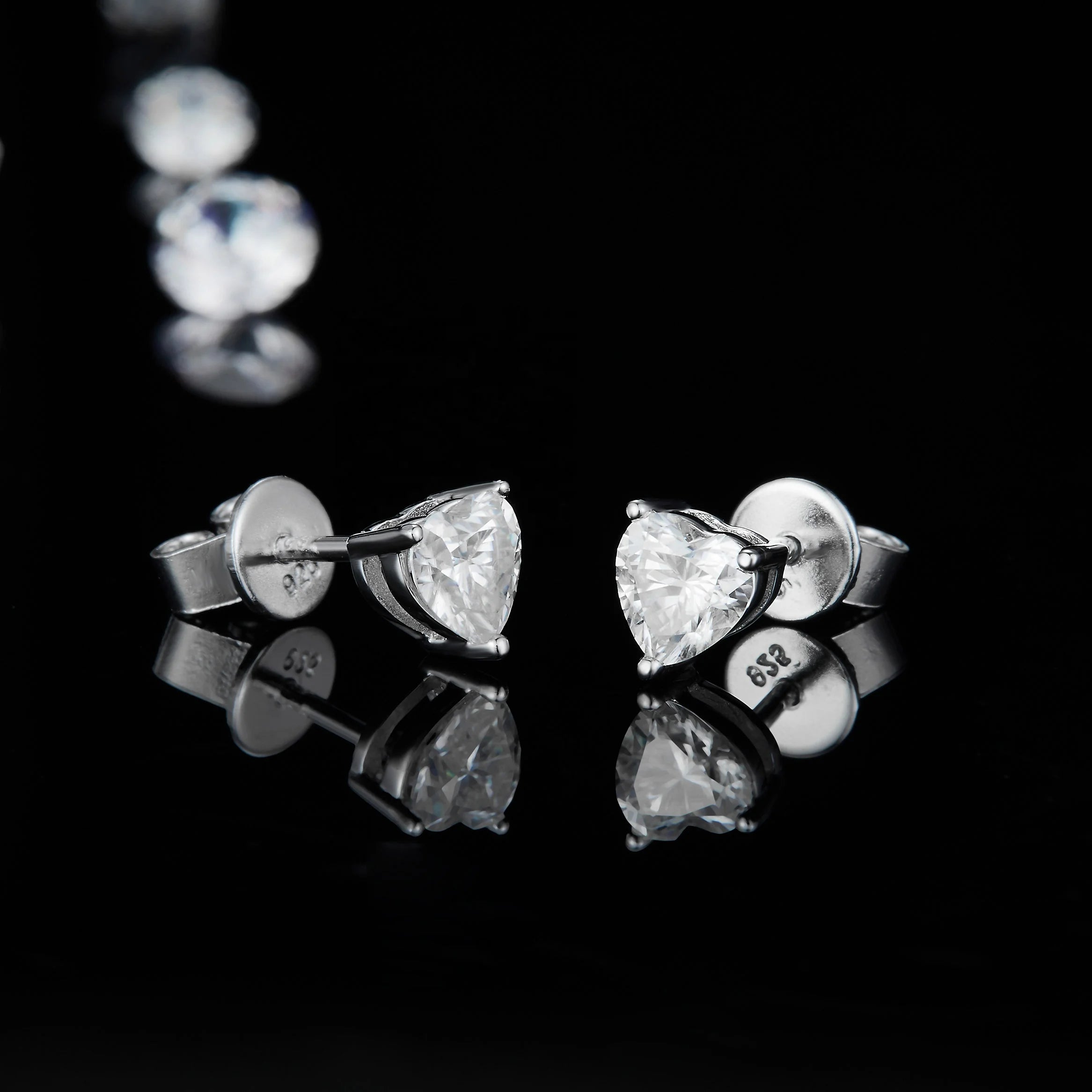 Abiding Jewelry Wholesale 2025 Womens Heart Shape Moissanite Diamond Sterling Silver 925 Jewellery Earrings