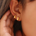 Dreamshow Dainty Mini 18k Gold Plated Brick Stud Earring Tarnish Free Stainless Steel Stud Earring for Women