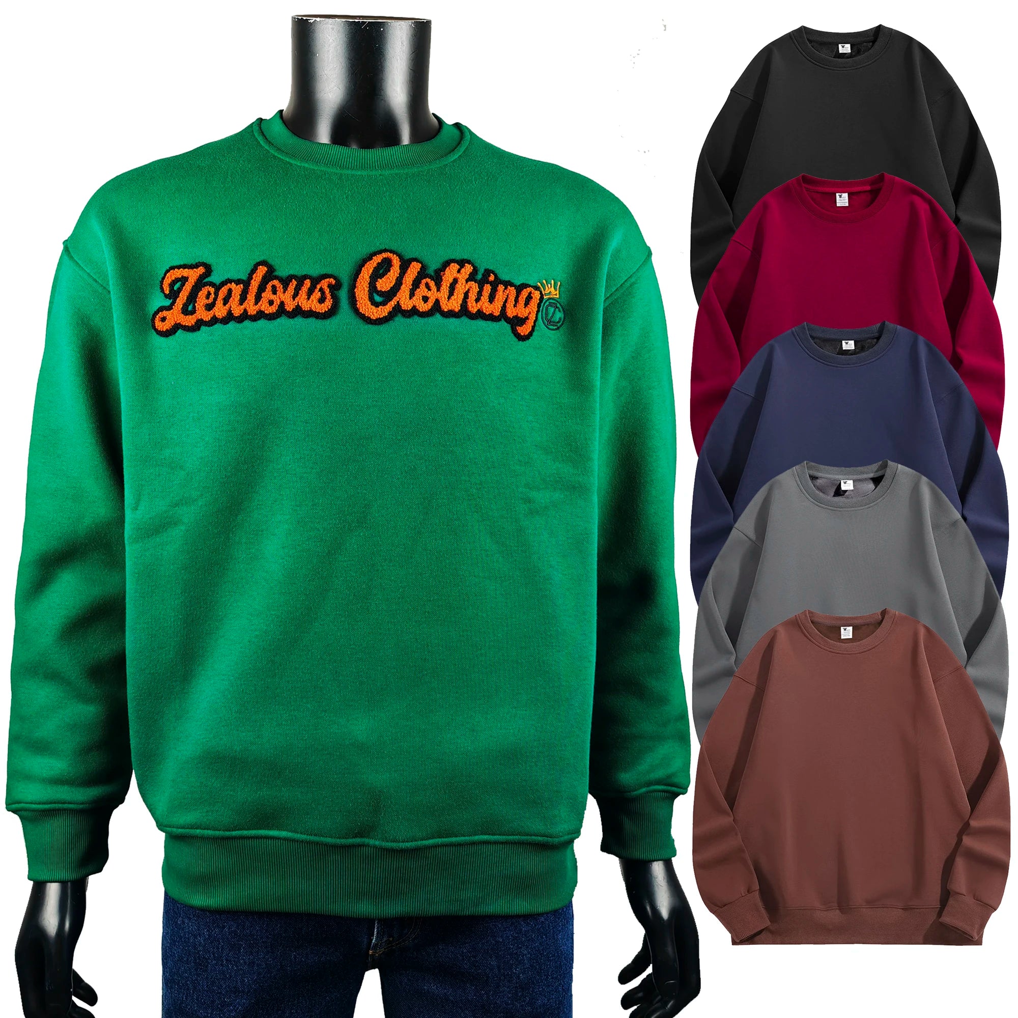 Customization 500GSM Fleece Sweatshirt Long Sleeve Cotton-Blend Pullover Crewneck Restaurant Company Office Jumpers Sweatshirt