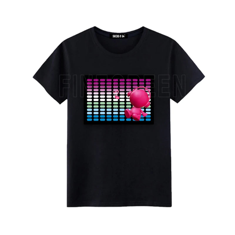 Customized Design Led Flashing t Shirt for Election Animation Sound Activated Led Light up t Shirt