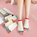 5 Toes Cartoon Ankle Colorful Fingers Cotton Customized logo Gel Grip Cute Cat Anti slip Yoga Toe Socks