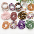 Natural Crystal Gemstone Bracelet Faceted Square Heart Free Form Piuxiu Metal Rose Quartz Bracelet