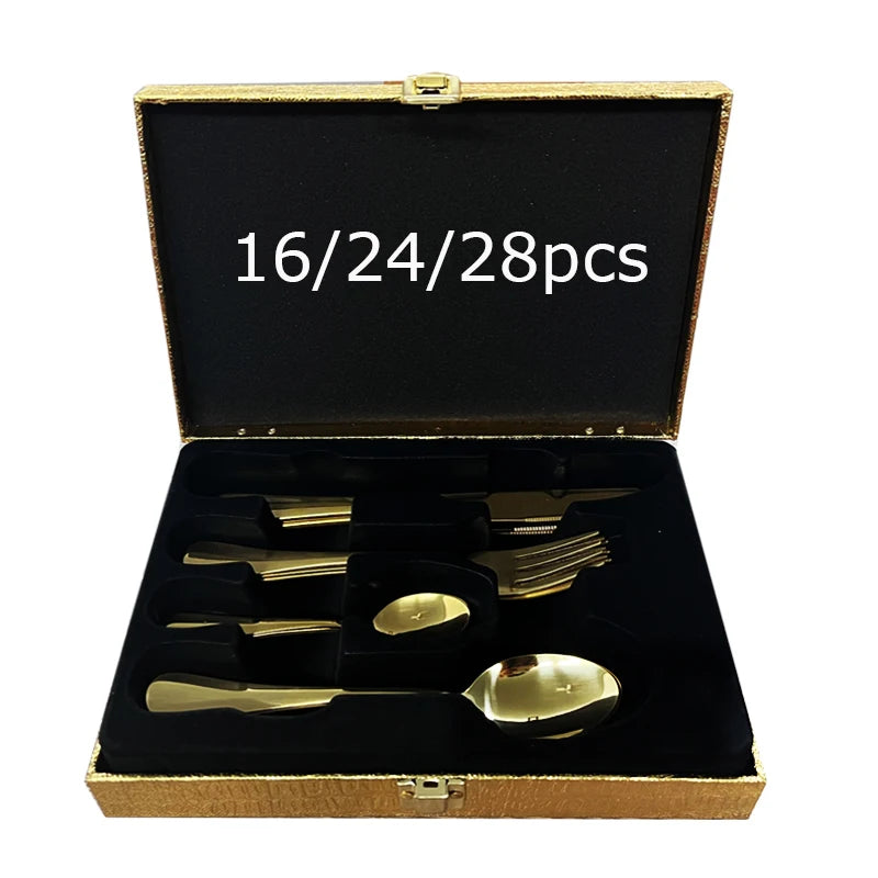 Wholesales Knife Spoon Fork Set 16 24 28pcs Stainless Steel Flatware Sets MegaBDM