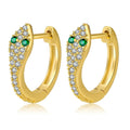 Fashion 18K Gold Plated Snake Hoop Earrings for Women Luxury Zircon Small Huggies Earrings Jewelry Wholesale