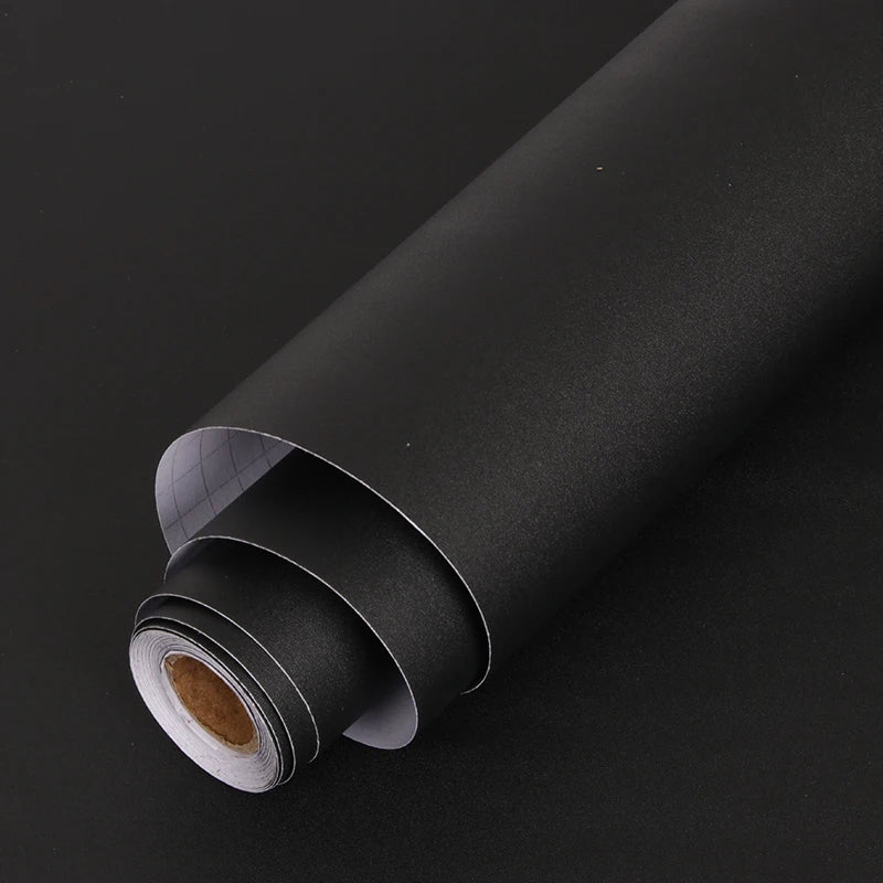 Matt Black Modern Embossed Waterproof Contact Paper Textured Peel and Stick Thick Self Adhesive Removable Vinyl Film Wallpaper