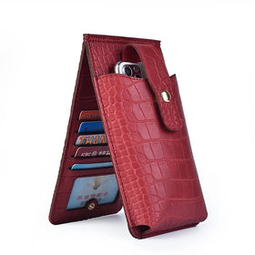 2022 New Fashion Long Crocodile Pattern PU Leather Card Wallet for Women With StrapLady Mobile Cell Phone Bag Card Holder Case