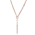 Oval Link Chain Necklace for Women Cubic Zirconia Stone Rectangular Pendant Necklace Rose Gold Friendship Women Chain Necklace