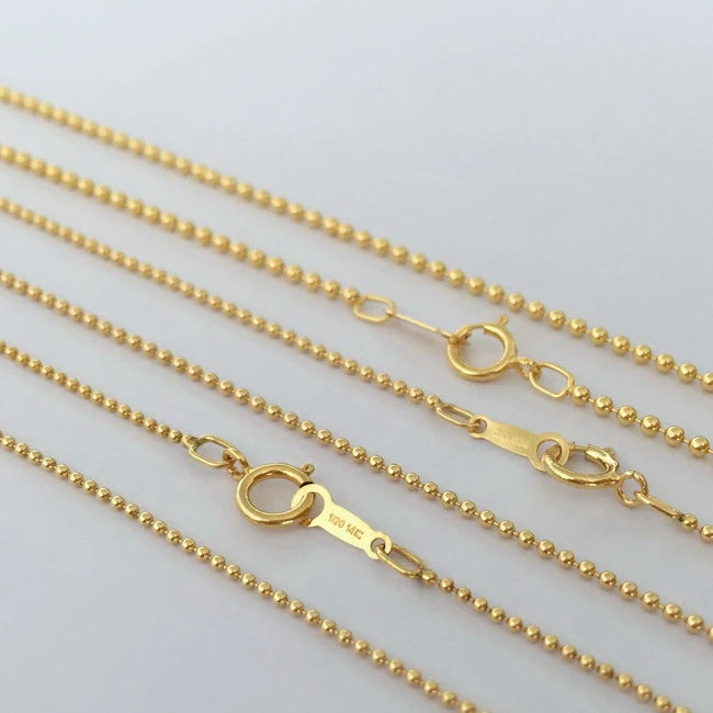 Dainty Necklace 14K Gold Filled Chain Necklace Thin Ball Bead Chain Layered Necklace