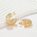Hengdian Earrings for Women Stylish 18K Gold-Plated CZ Zircon Hollow Hanging Earrings Wholesale Fashion Jewelry for Women