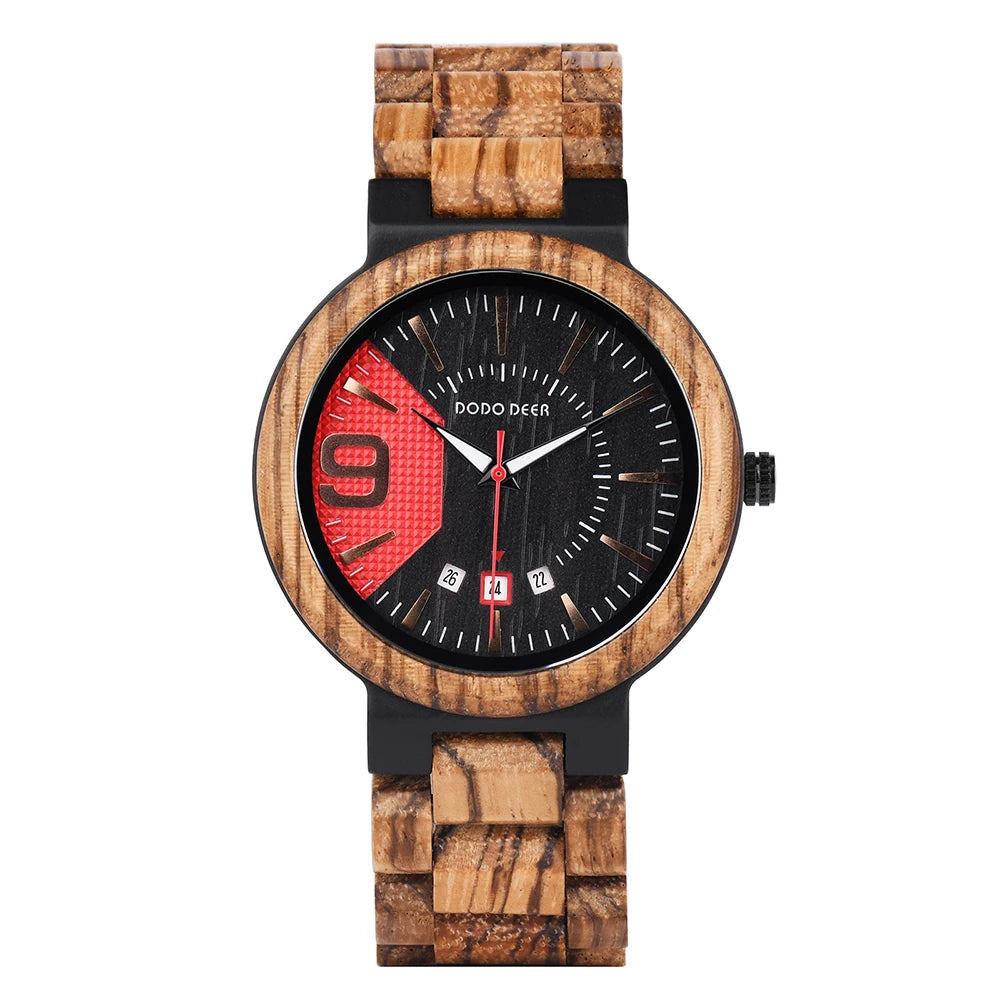 Wholesale Luxury Miyota Quartz Wood Wrist Watch Fashionable Antique Charm Sport Style Pointer Dial 10mm Low Price Wooden Watch