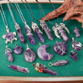 Gemstone Natural Stone Amethyst Moon Peach Heart Creativity Fashion Jewelry Crystal Pendant Necklace for Women Men Gift