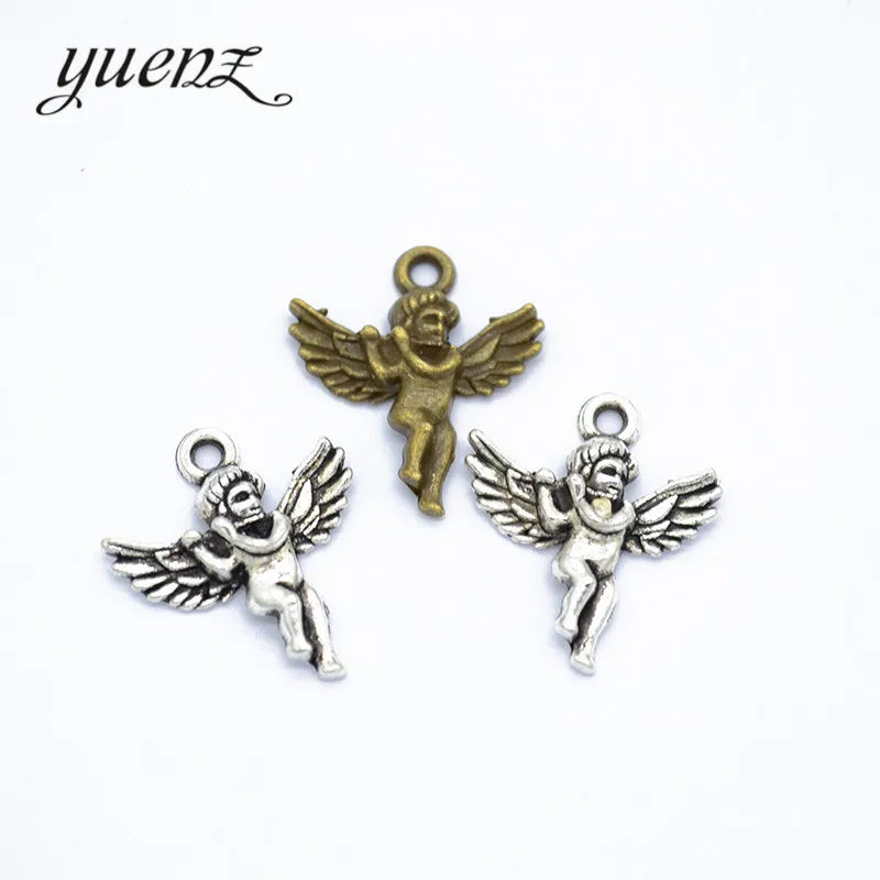 YuenZ Antique Silver Plated Angel Charm Pendants Jewelry Diy Jewelry Accessories Making DIY Findings I239