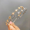 Fashion Gold Sliver Metal Star Hairband for Women Sweet Wedding Bridal Hair Accessories Tiara Elegant Girls Headband Headwear