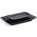 Unbreakable Japanese Restaurant Dinnerware 8 Inch Black Rectangle Melamine Plate