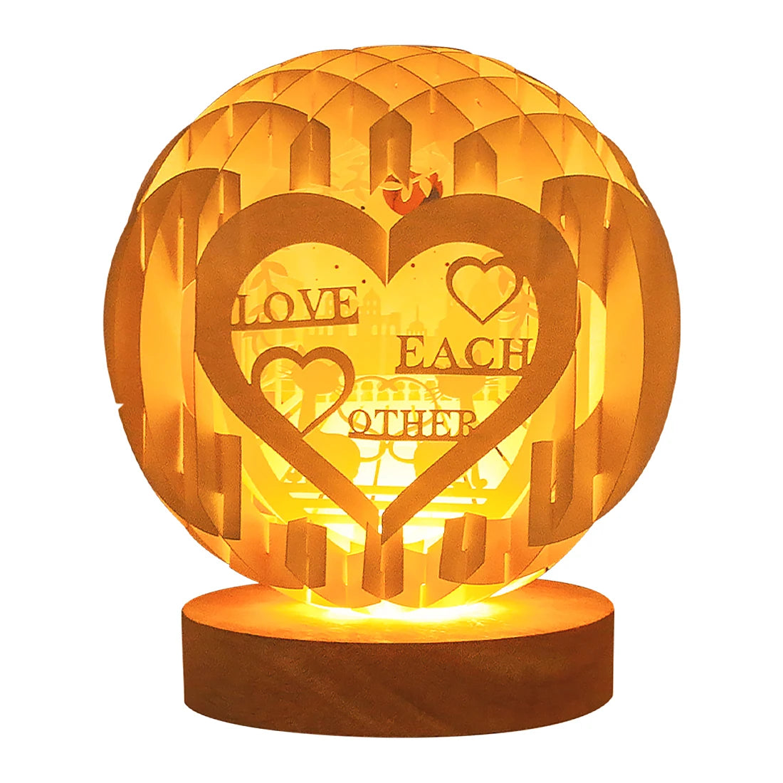 Valentines Day Gift for Girlfriend DIY 3D Pop-up Light Box Globe Bedside Lamp LED Desk Light for Home Decor Kids Gift Item