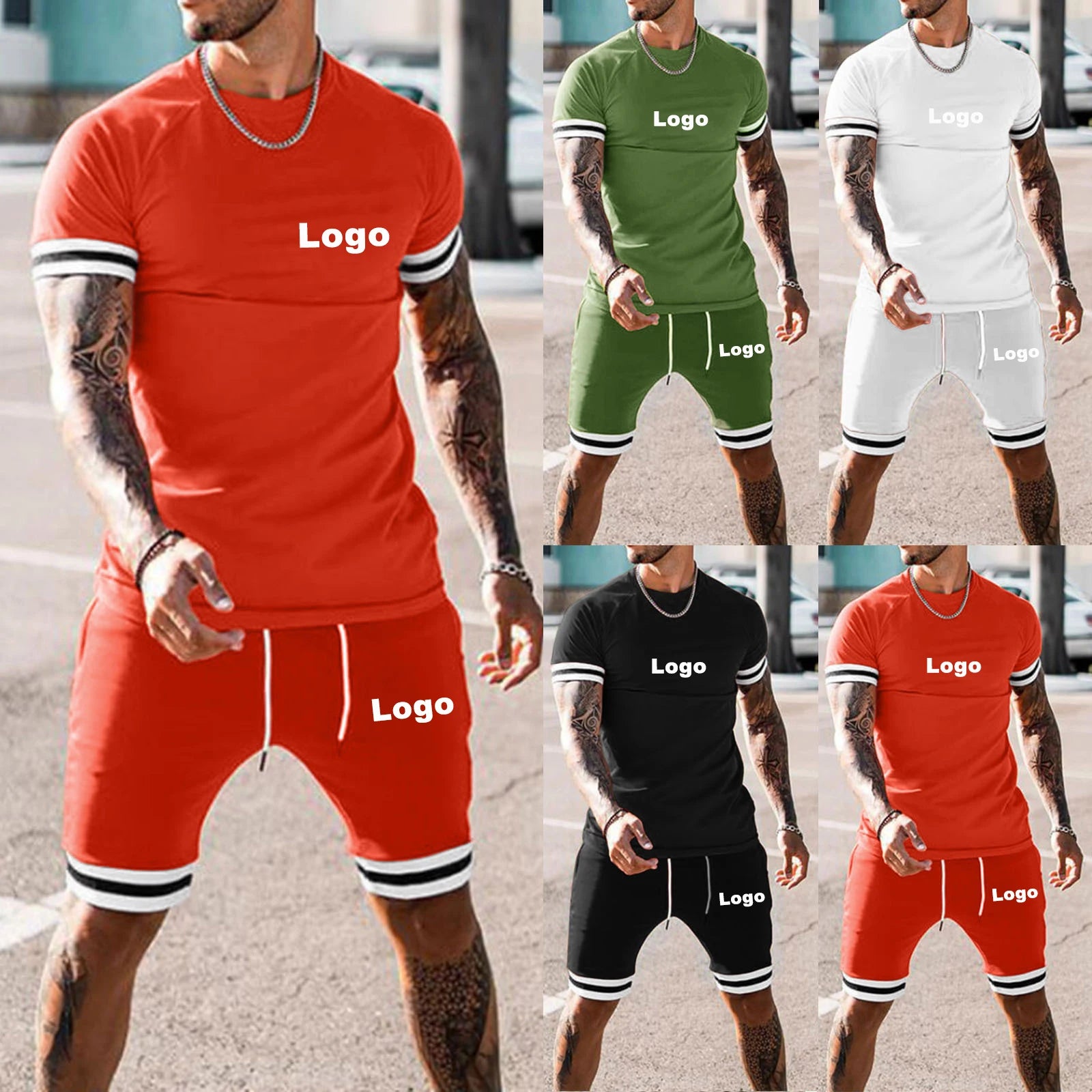Private Label Track Sweat Suit Set Blank Men Plain Tracksuit Custom Sweatsuit With logo Summer 2 Two Piece Shorts Sets for Men