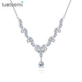LUOTEEMI Girl Chain Jewelry Iced Out Pendant Designer Cz Cubic Zirconia Flower Chunky Statement Necklace