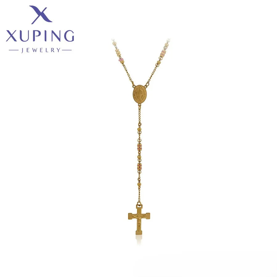 T000928240 XUPING Jewelry 24K Gold Color Stainless Steel Platinum Plated Necklace Fashion Jewelry Necklace