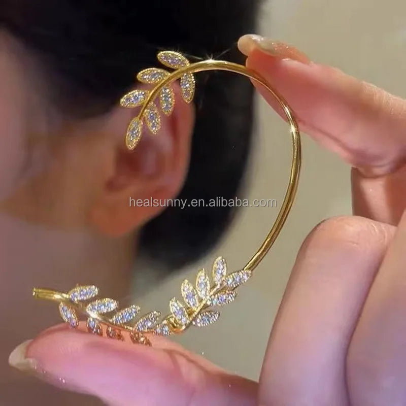 Silver Plated Ear Clips Without Piercing Sparkling Zircon Ear Cuff Clip Butterfly Earrings Wedding Jewelry for Women