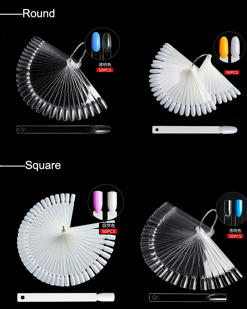 Polish Gel Salon Acrylic False Tips Practice Tool Stiletto Tips Nail Art Display Chart