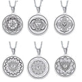 Stainless Steel Buddhist Lotus Pendant Necklace Yoga Mandala Om Necklaces for Men Gift