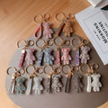 Hot Sale Car Key Chain Woman Bag Pendant Self Defense Bling Key Chain Diamond Bear Keychain