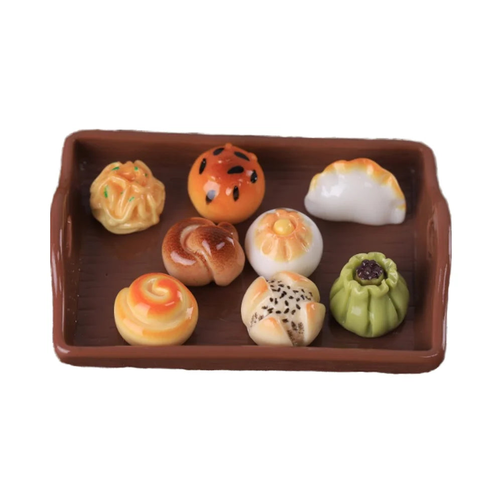 Small Hair Accessory Pendants Cabochon 3D Food  Kid Toy Decorations Donut Dumpling Steamed Bun Bread Cake Flatback Resin Charms