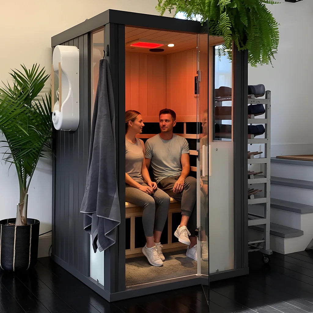 Luxury Indoor Electric 2-Person Far Infrared Low Emf Dry Sauna Room Hemlock for Home Use Custom Wholesale