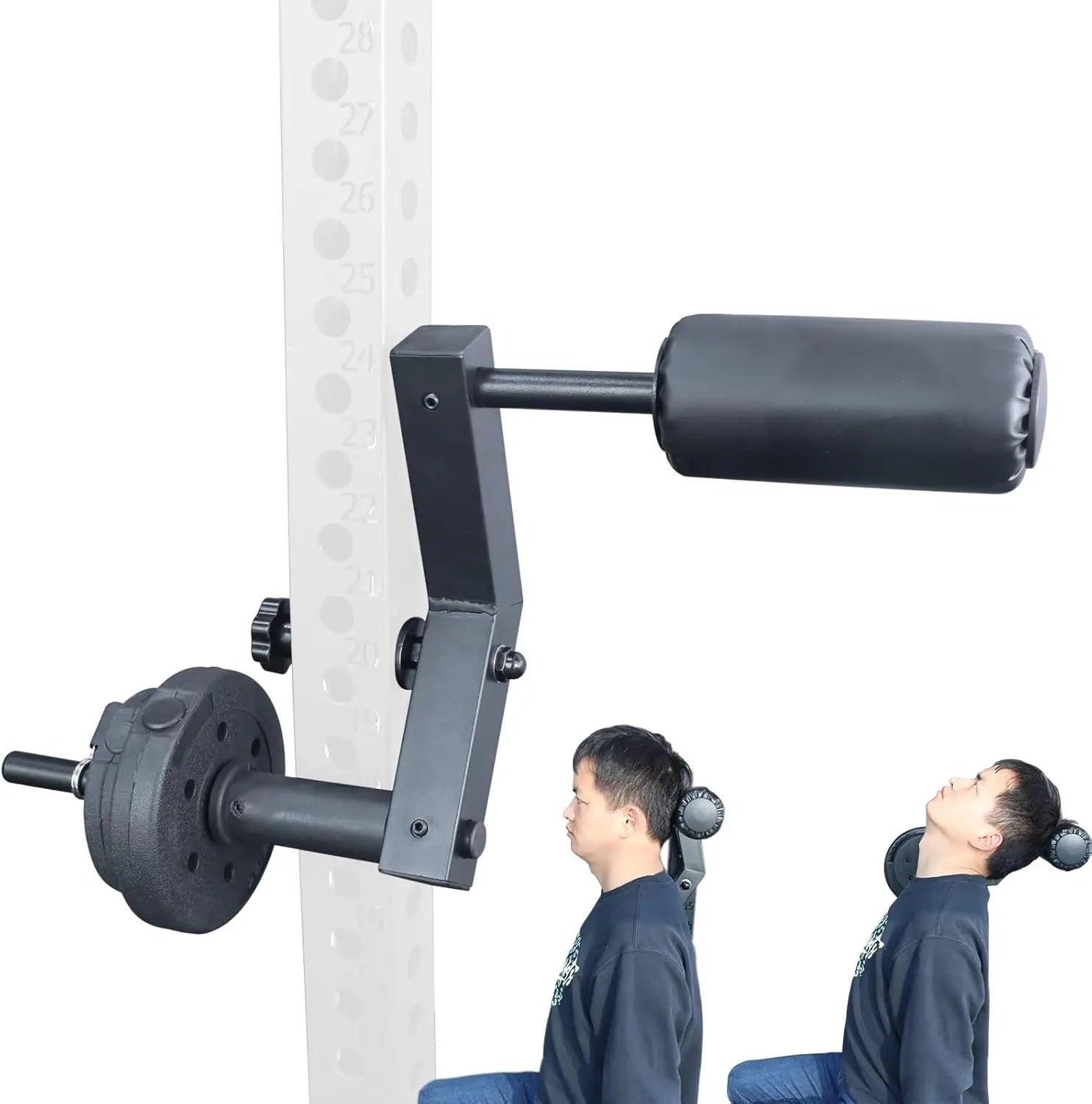Neck Trainer Rack Mounted Multi-Functional Training Attachment for Hand Wrestling Chest Press Back Training Kick Back