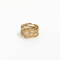 Fenny 18K Gold Plated Retro Irregular Multi-layer Winding Ring Designer for Women Stainless Steel Wholesale Jewelry