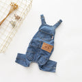 New Style Pet Dog Clothes Pet Accessories Factory OEM Wholesale Clothing Washed Denim Comfortable Elastic Pet Jeans Dog Clothes