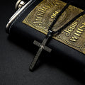 Hip Hop Stainless Steel Custom Engrave Bible Scripture Men Jesus Cross Necklace Pendant Gold Plated Trendy Style for Parties