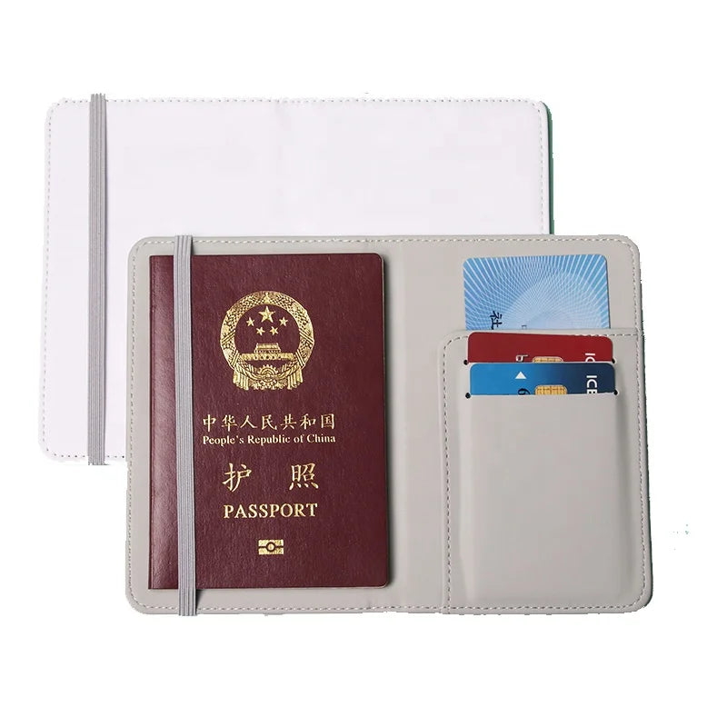 Wholesale Sublimation Blank Passport Holder White Color Custom PU Leather Passport Cover