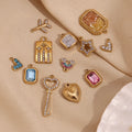 Fashion Jewelry Pendants Charms for Jewelry Making Stainless Steel Plane Heart Star Colorful Cz Pendants DIY Jewelry