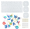 Alphabet Keychain Resin Molds with Hole 12 Zodiac Sign Silicone Resin Molds Large Letter Resin Silicone Molds DIY Jewelry