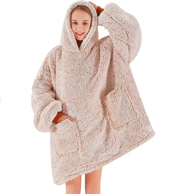Winter Hoodie Unisex Sweatshirt for Adult Comfortable Custom Design Sherpa Blanket Hoodie