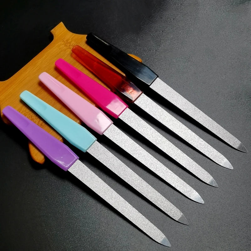 BIN Manufacturer Direct Sale Nail Rubbing Strips Nail Art Tools Grinding Strips Double-sided Stainless Steel Nail Files