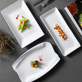 OEM/ODM White Melamine Plate Rectangle Multi Sizes Plastic Serving Flat Dish for Restaurant Use