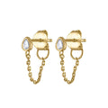 New Dainty Waterdrop Cubic Zirconia Chain  Water 925 Sterling Silver  Drop Earrings