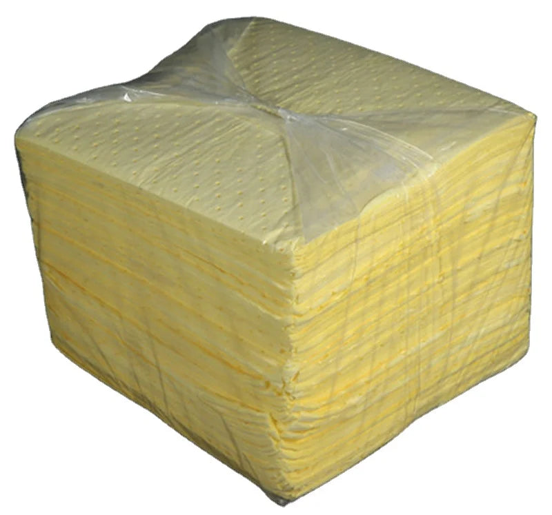 Free Sample Easy Tearable Heavy-weight Yellow Nonwoven Chemical Absorbent Pads