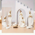 9-Piece Resin Classic Nativity Set JSA14 Tabletop Jesus Birth Scene Figurines Home Kitchen Decorative Manger Scene