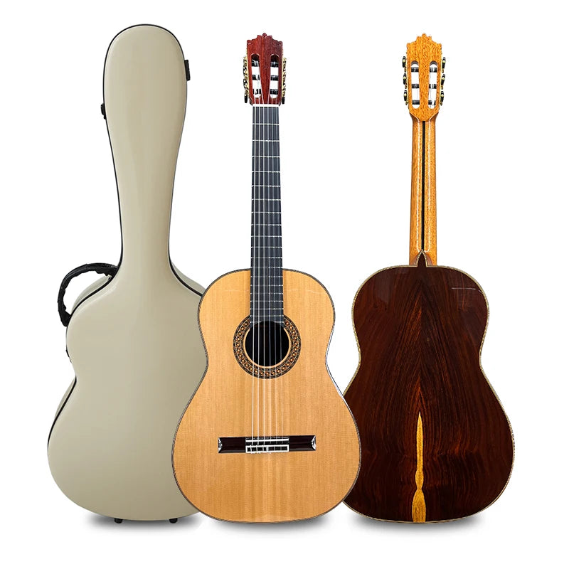 Aiersi Brand Handmade 39 Inch Master Level Bouchet Bracing All Solid Nylon String Cocobolo Classical Guitar