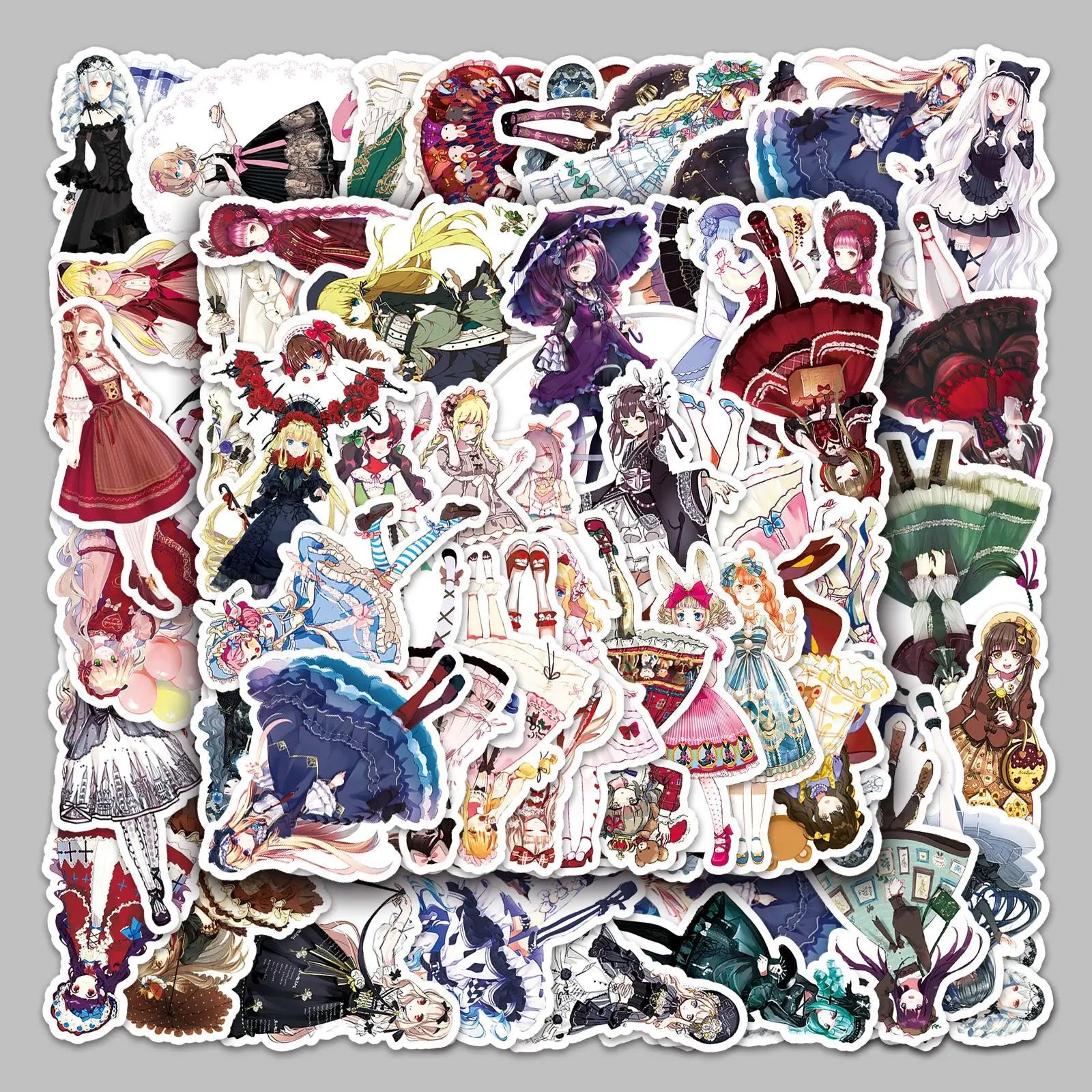 50PCS Aesthetic retro beautiful dress funny game Lolita Girl Dress Up sticker