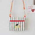 CCute Puppy Embroidery Small Crossbody Bags Set - Plaid/Striped Pattern Zipper Mini Purse for Children/ Women
