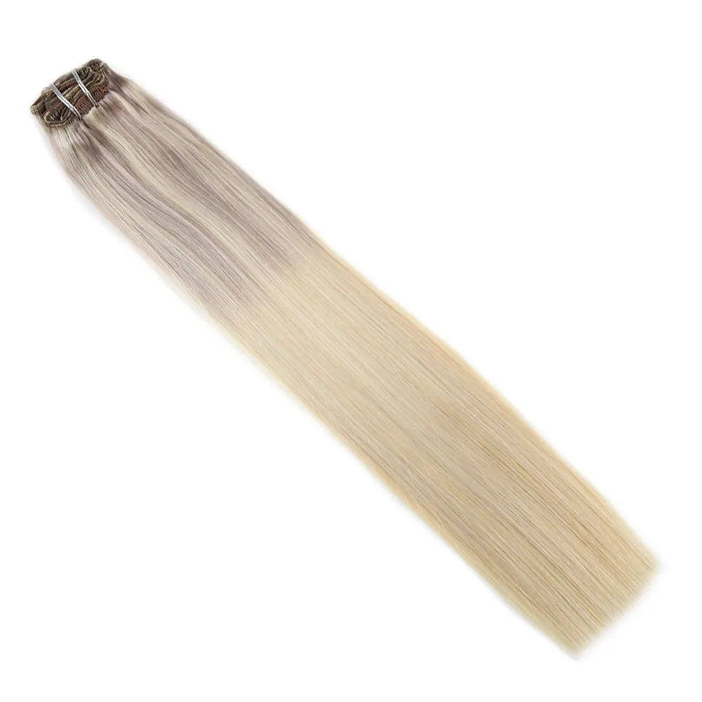 Premium Quality Lace Clip Hair Luxury European Remy Human Hair Balayage Color Clip in Hair Extension