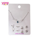 Fashion Antler Shape Alloy Earring Ornament Jewelry Girl Gift Necklace Earring Set