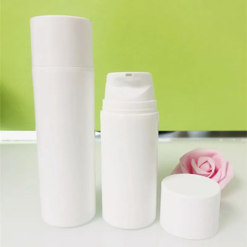 30ml 50ml 100ml 120ml Skincare Cosmetic Lotion Packaging Plastic White Luxury Lotion Refillable Pump Cream White Airless Bottle
